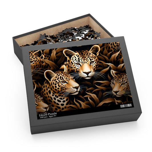 Personalised/Non-Personalised Puzzle, Leopard (120, 252, 500-Piece)