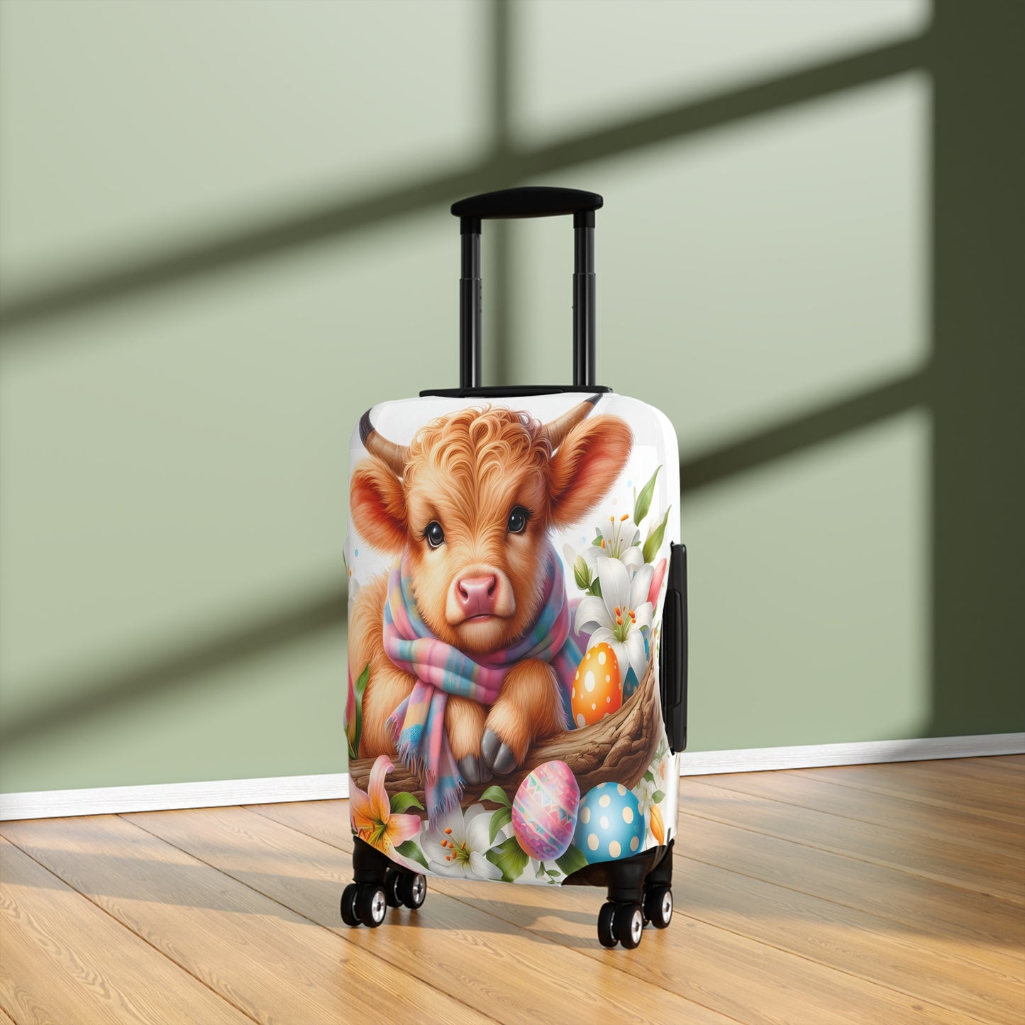 Luggage Cover, Easter, Highland Cow, awd-1621