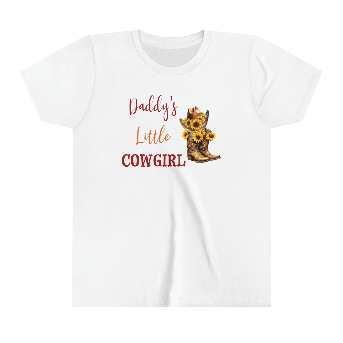 Youth Short Sleeve Tee, Daddy's Little Cowgirl, Cowboy Boots T-Shirt