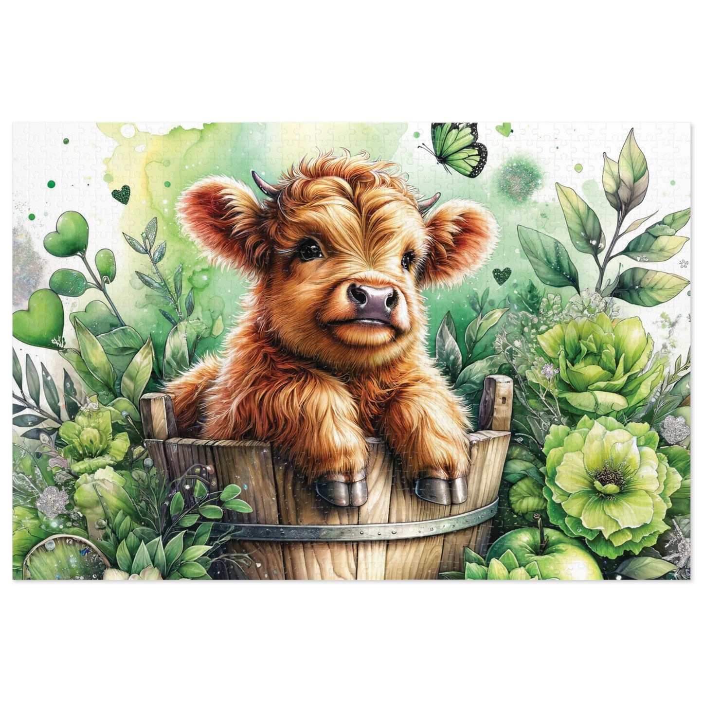 Jigsaw Puzzle, Highland Cow, Personalised/Non-Personalised (30, 110, 252, 500,1000-Piece)