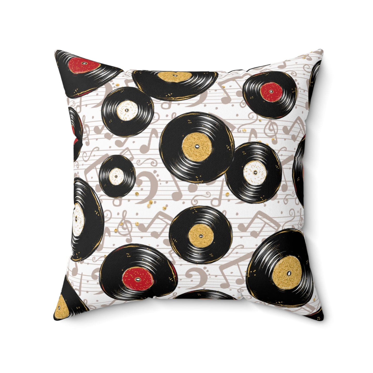 Spun Polyester Square Pillow, Music Cushion