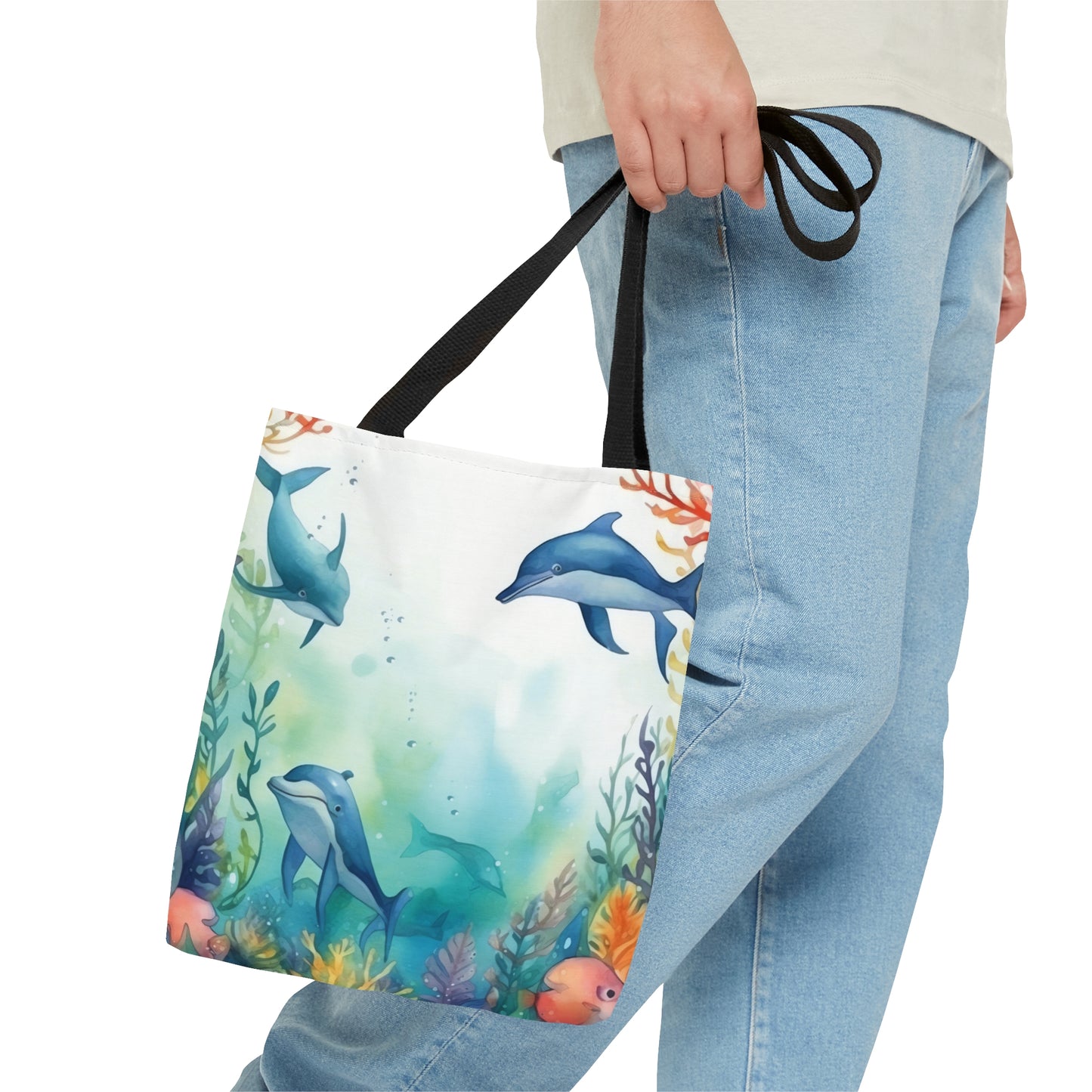 Tote Bag, Nautical Dolphin bag, Beach Tote Bag