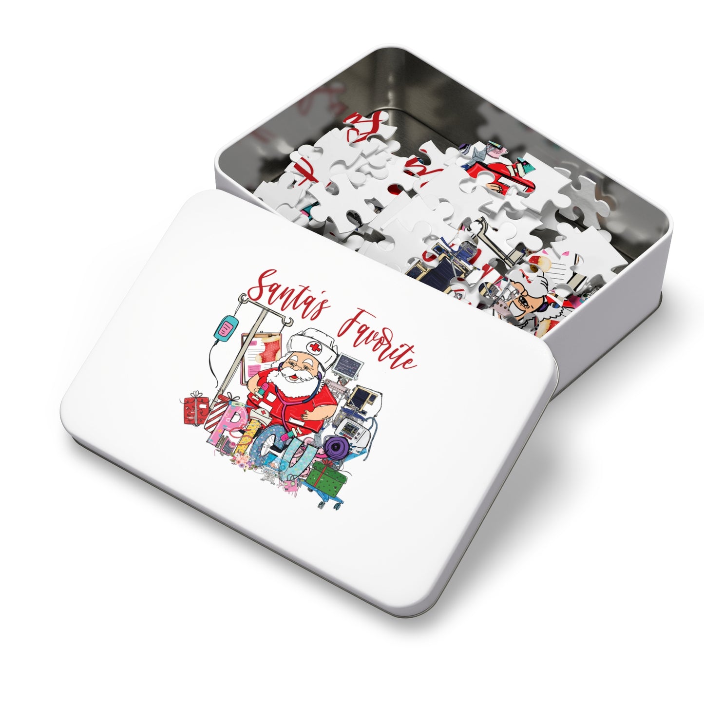 Jigsaw Puzzle, Santa's Favorite PICU Nurse, Personalised/Non-Personalised (30, 110, 252, 500,1000-Piece)