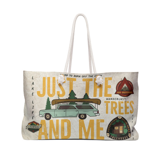 Personalised/Non-Personalised Weekender Bag, Travel, Just the Trees and Me, Large Weekender Bag, Beach Bag, Book Bag