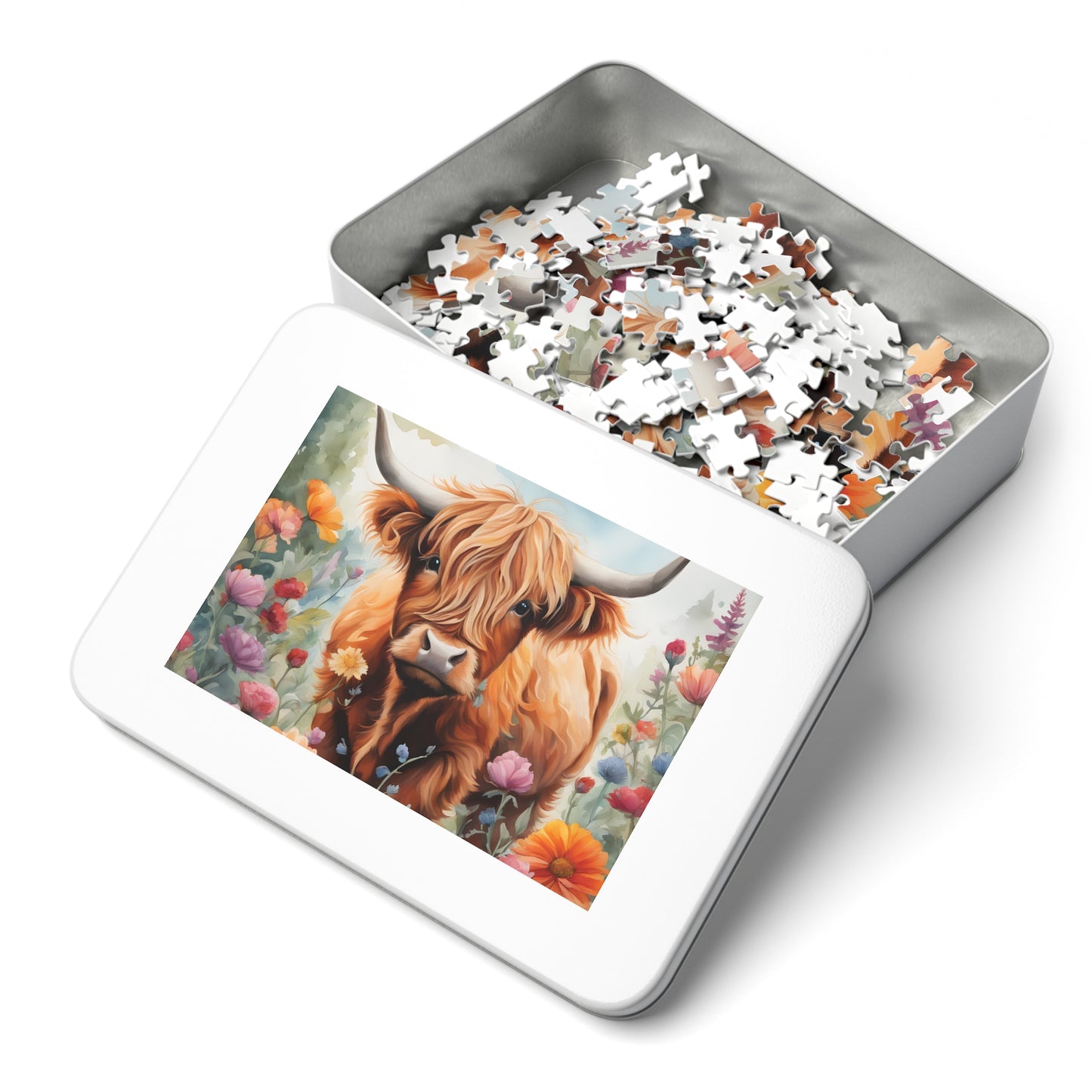 Puzzle, Highland Cow, Personalised/Non-Personalised (30, 110, 252, 500,1000-Piece) awd-642