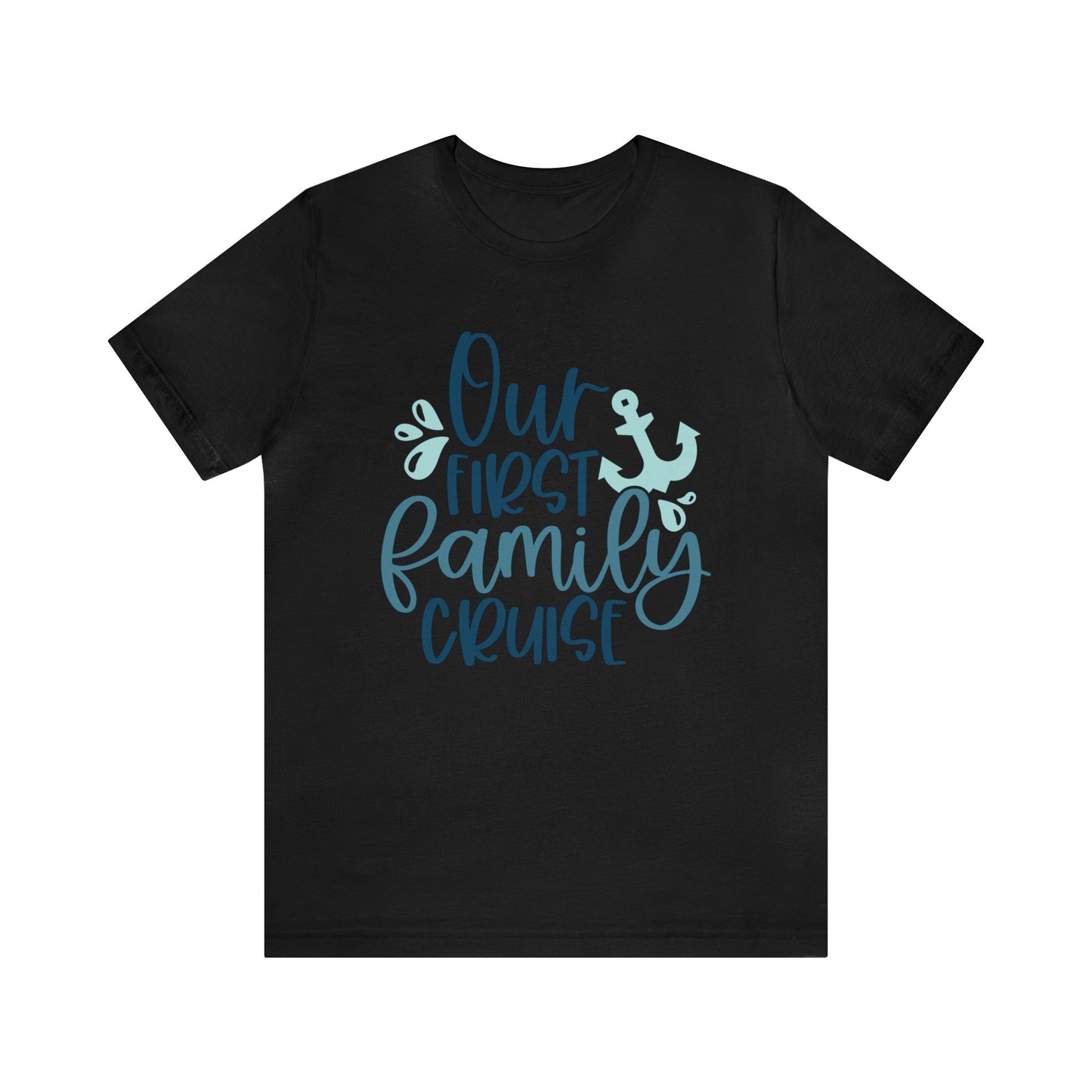 Unisex Adults Jersey Short Sleeve Tee, Cruise Tee, Our First Family Cruise, 100% Cotton, Light Fabric 142 g/m²