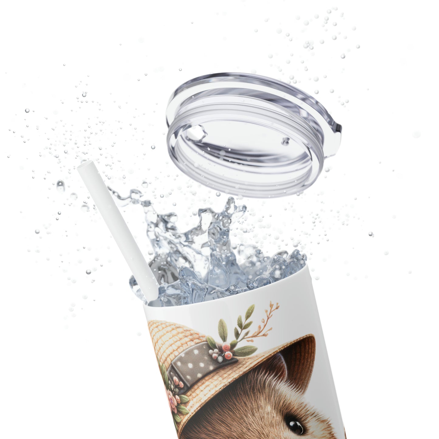 Skinny Tumbler with Straw, 20oz, Australian Animal, Quokka, awd-1330