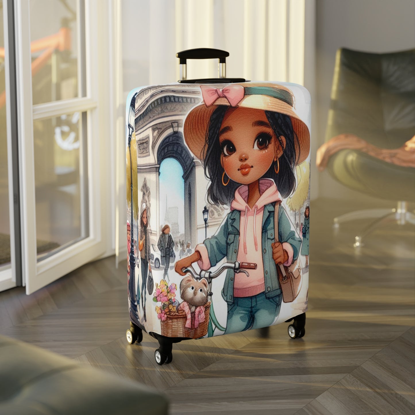 Luggage Cover, Just a Girl Who loves Travelling, awd-2110