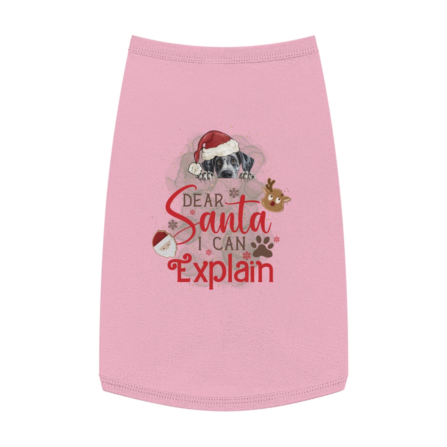 Pet Tank Top, Santa I Can Explain, Christmas Pet Tank Top