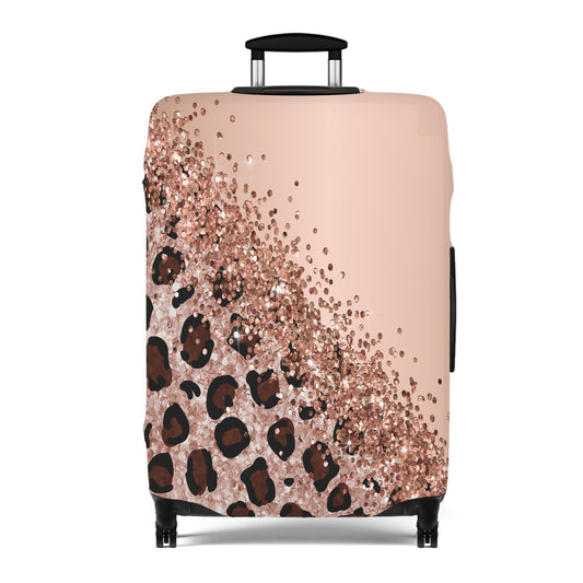 Luggage Cover, Leopard Print, Rose Gold, awd-1659