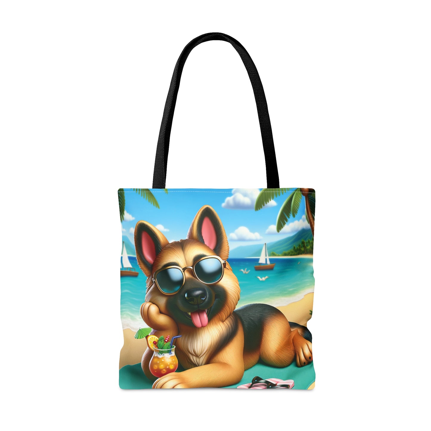 Tote Bag, Dog on Beach, German Shepherd, Tote bag, awd-1212