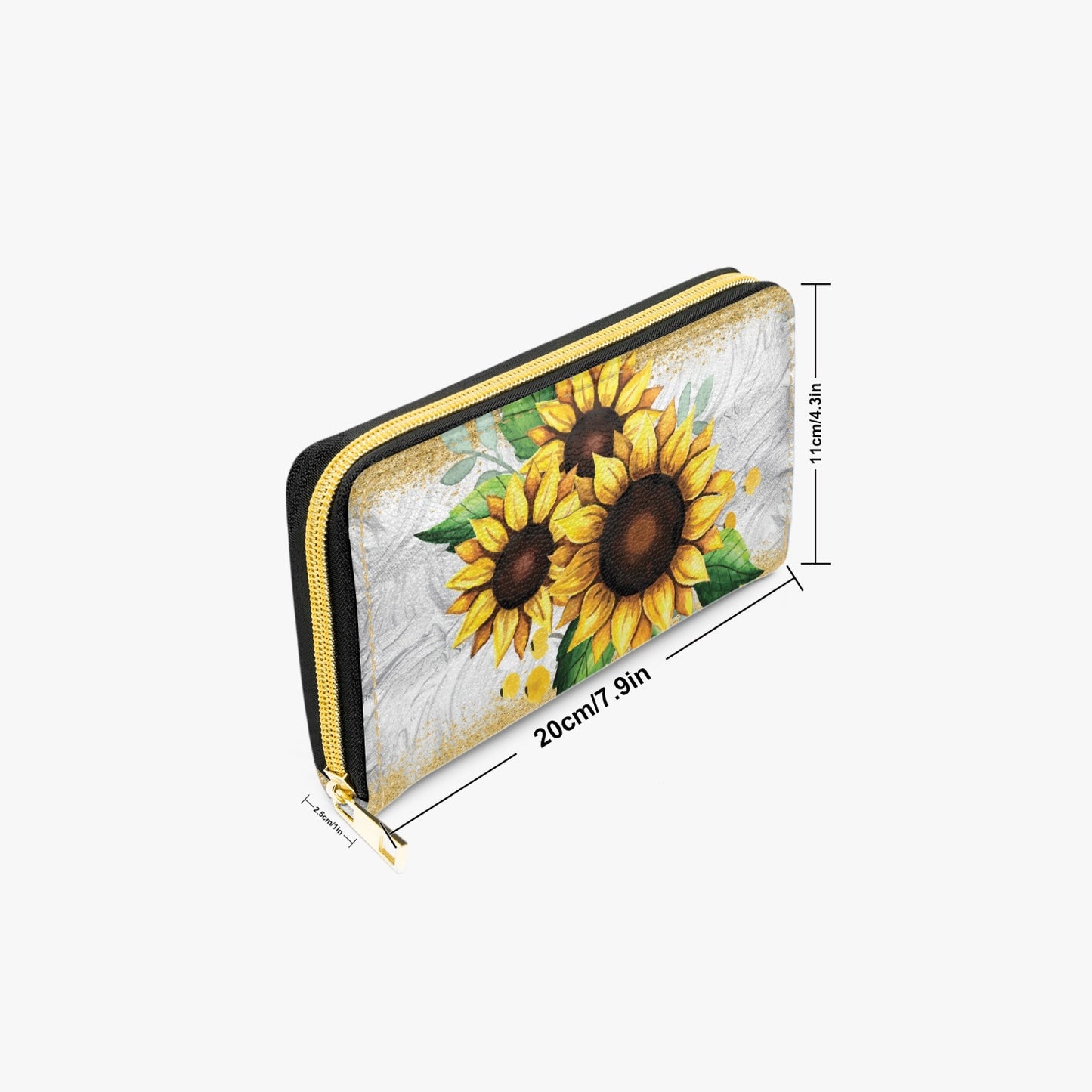 Long Type Zipper Purse, Sunflower, awd-1357