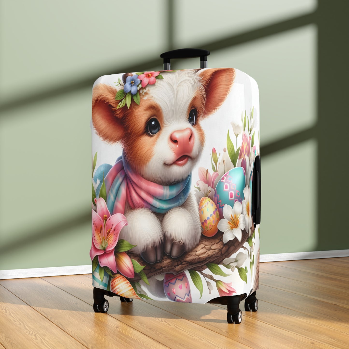 Luggage Cover, Easter, Highland Cow, awd-1632