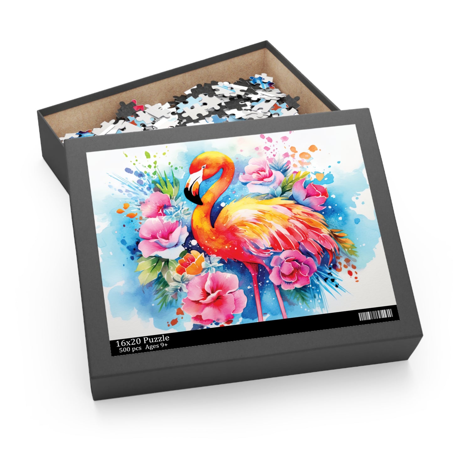 Personalised/Non-Personalised Puzzle, Flamingo (120, 252, 500-Piece)