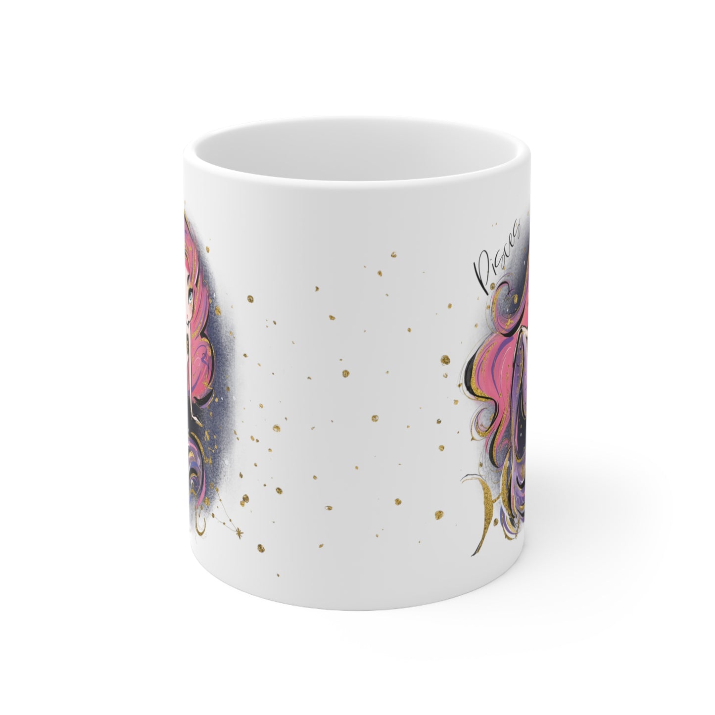 Personalised/Non Personalised Zodiac Sign, Pisces, Ceramic Mug 11oz