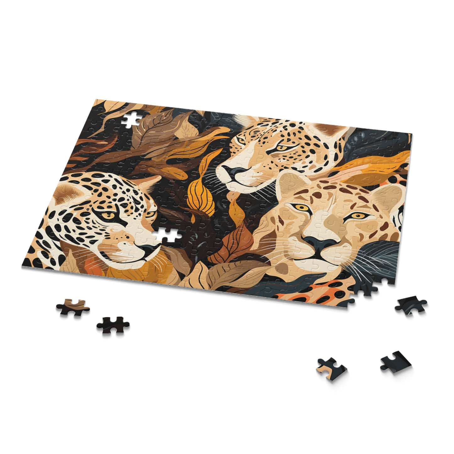 Personalised/Non-Personalised Puzzle, Leopard (120, 252, 500-Piece)