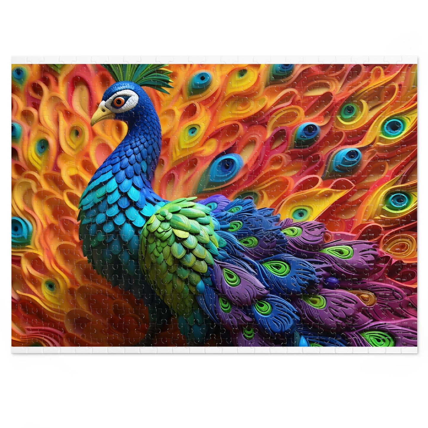 Puzzle, Peacock, Personalised/Non-Personalised (30, 110, 252, 500,1000-Piece) awd-575