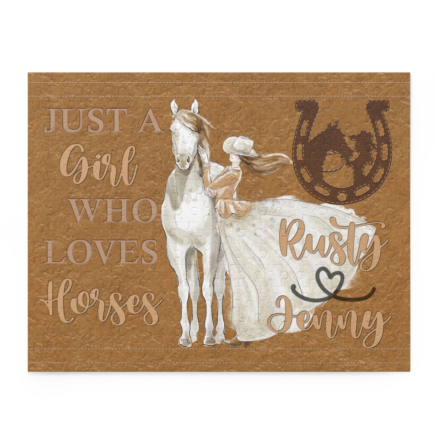 Personalised/Non-Personalised Puzzle, Just a Girl Who Loves Horses (120, 252, 500-Piece)