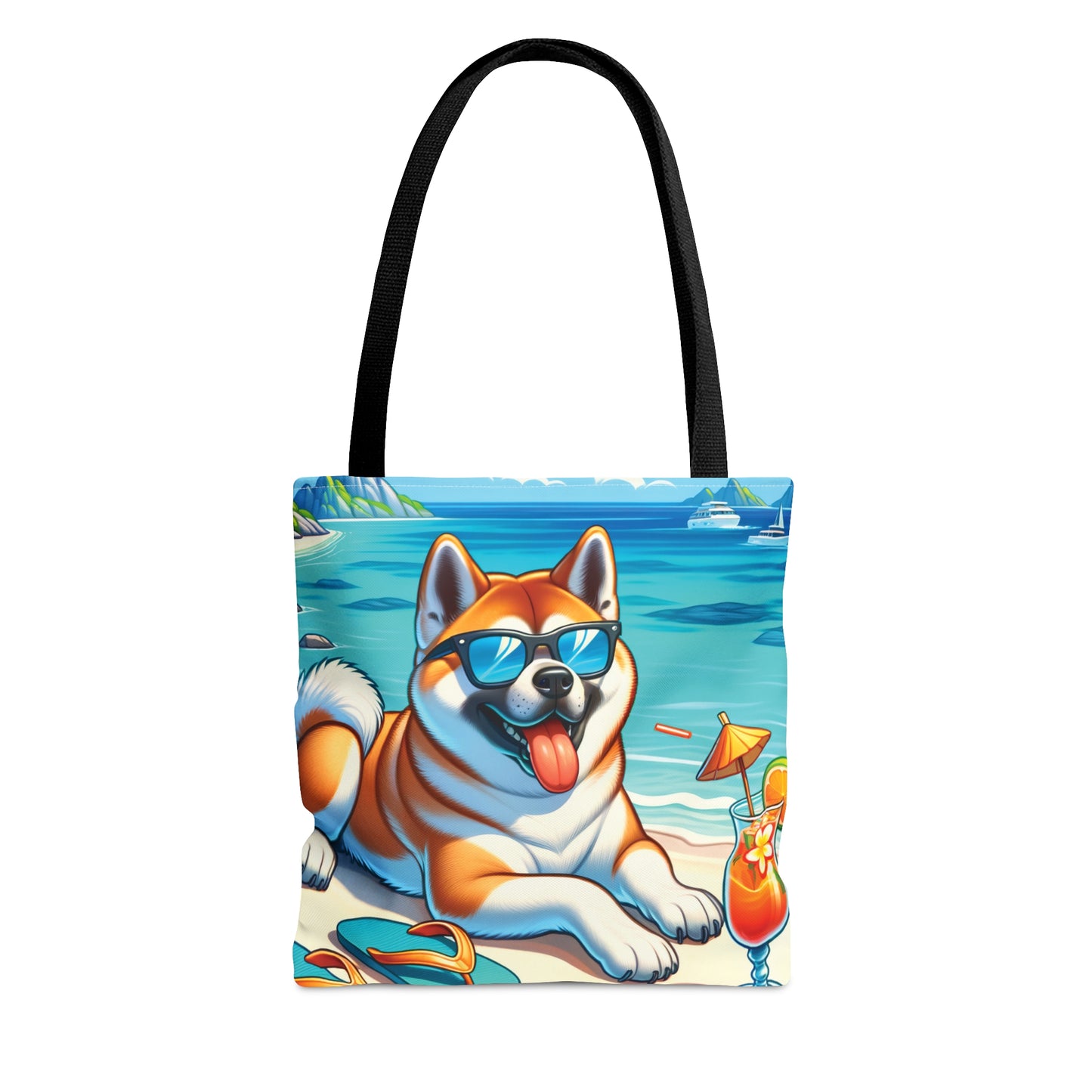 Tote Bag, Dog on Beach, Akita, Tote bag, awd-1117