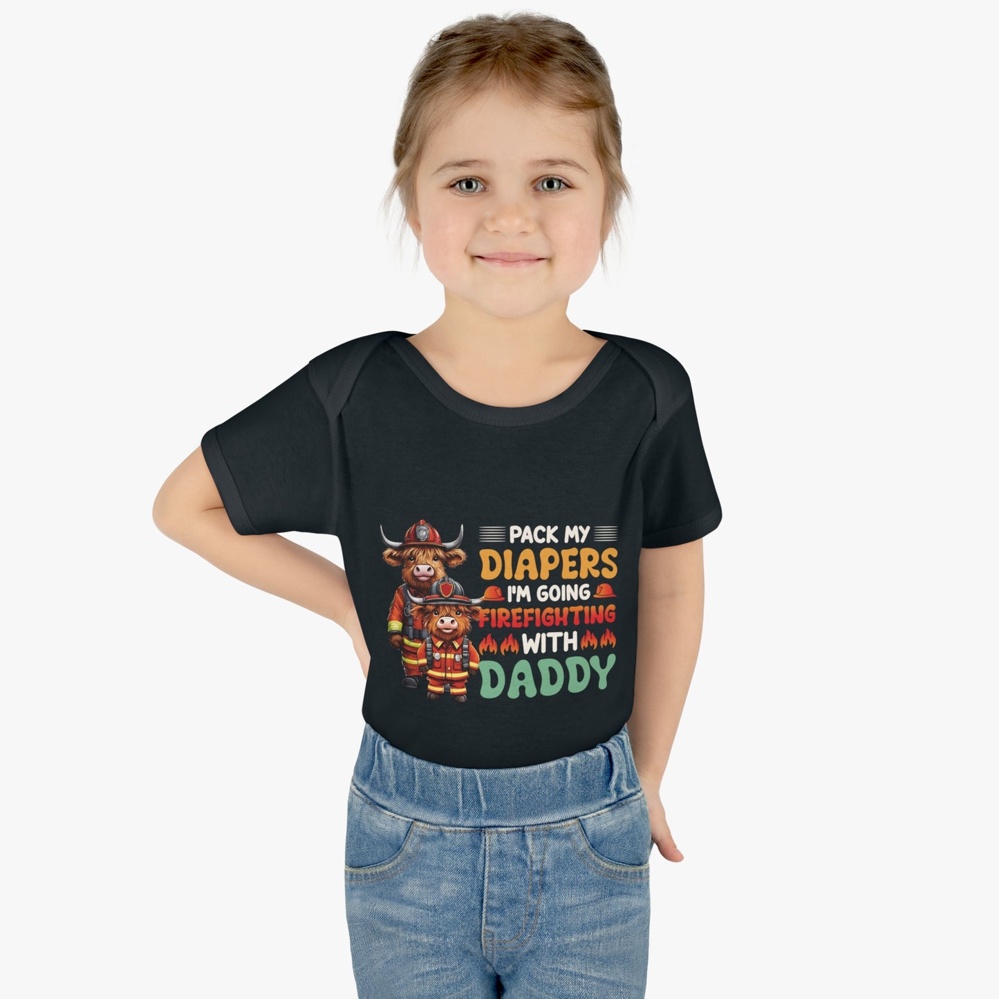 Highlander Firefighter Shirt, Pack my diapers, I am going firefighting with Daddy Shirt, Kids Shirt, Baby Shirt, Baby bodysuit