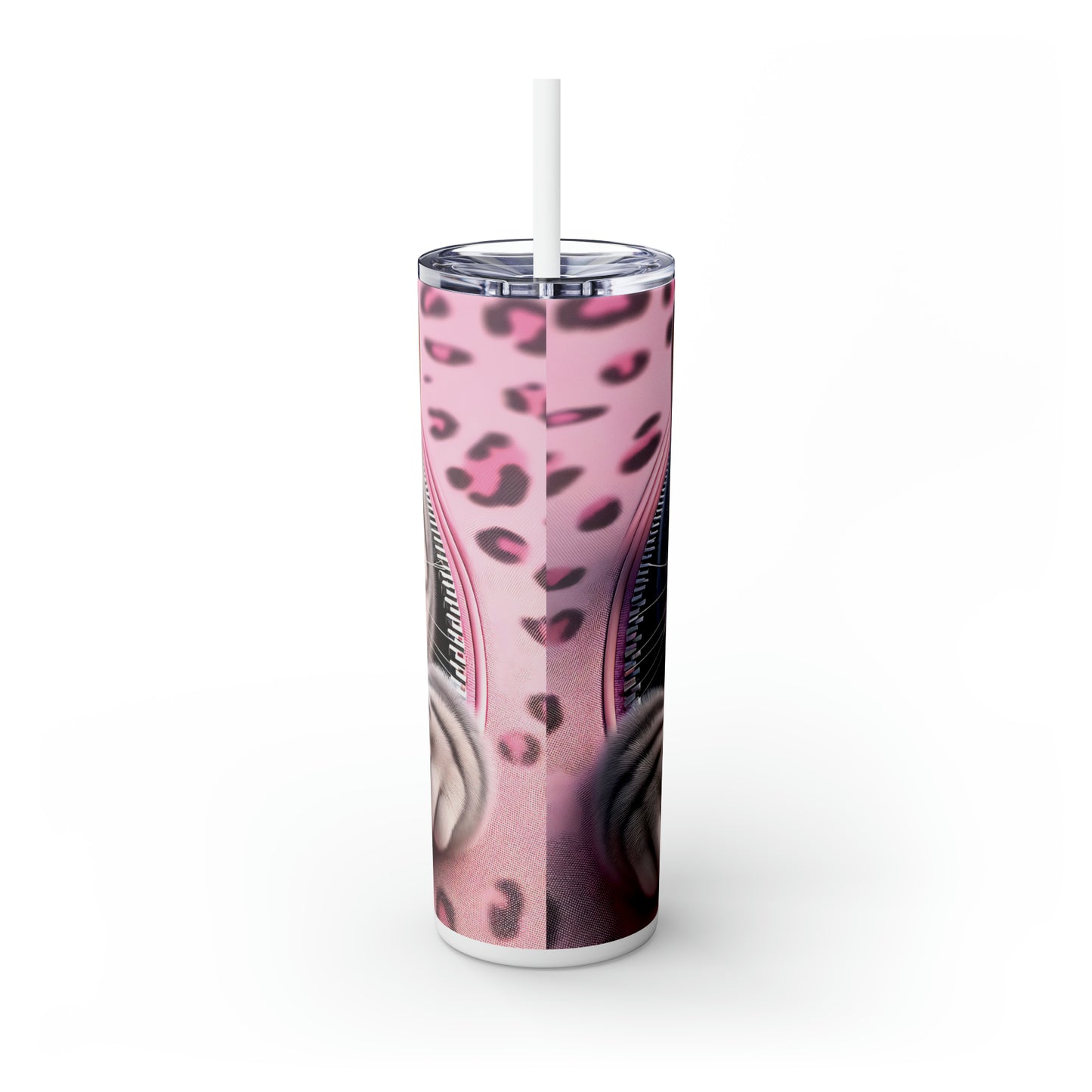 Skinny Tumbler with Straw, 20oz, Cat, Valentines Day, awd-740