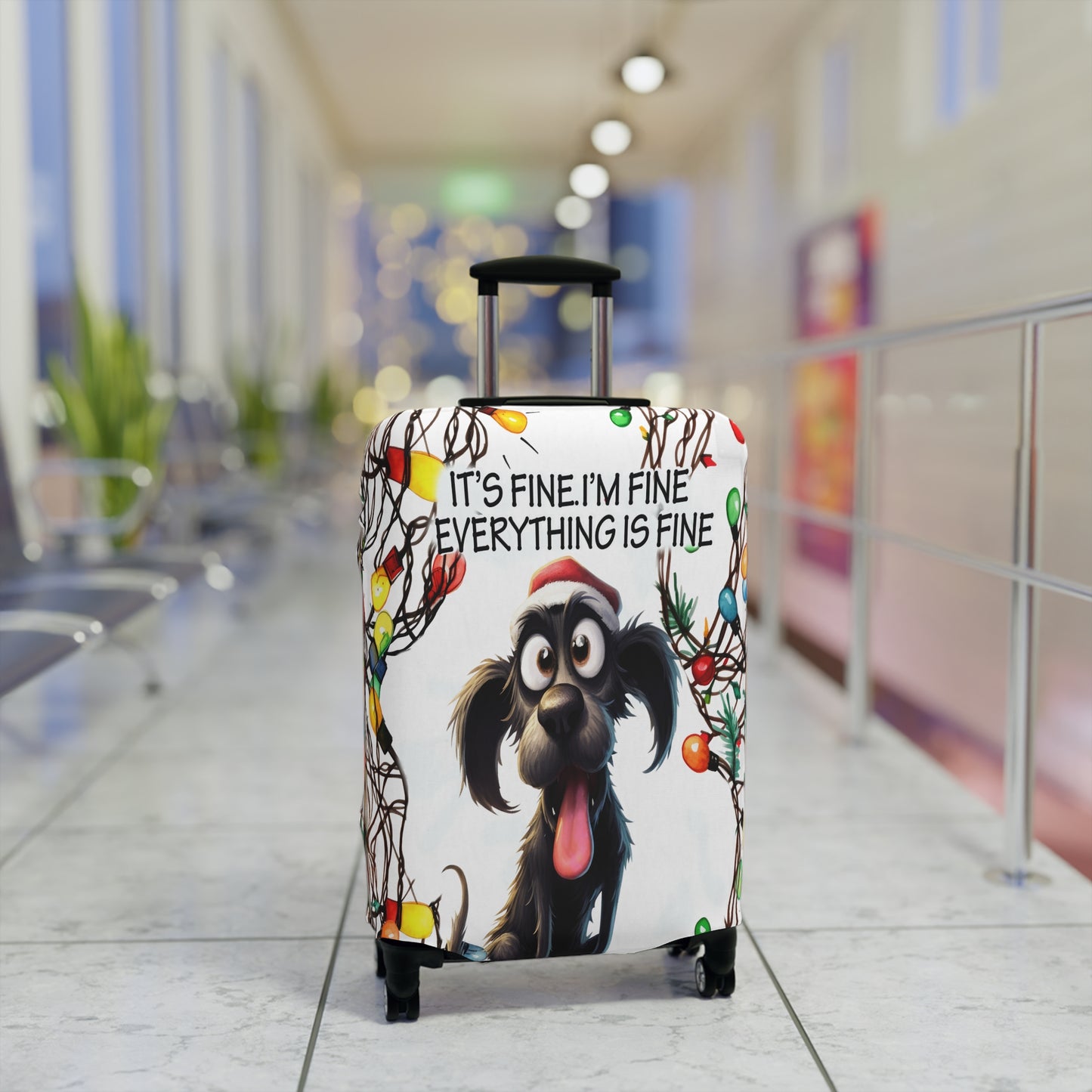 Luggage Cover, Dog I'm Fine everything is fine, awd-1163