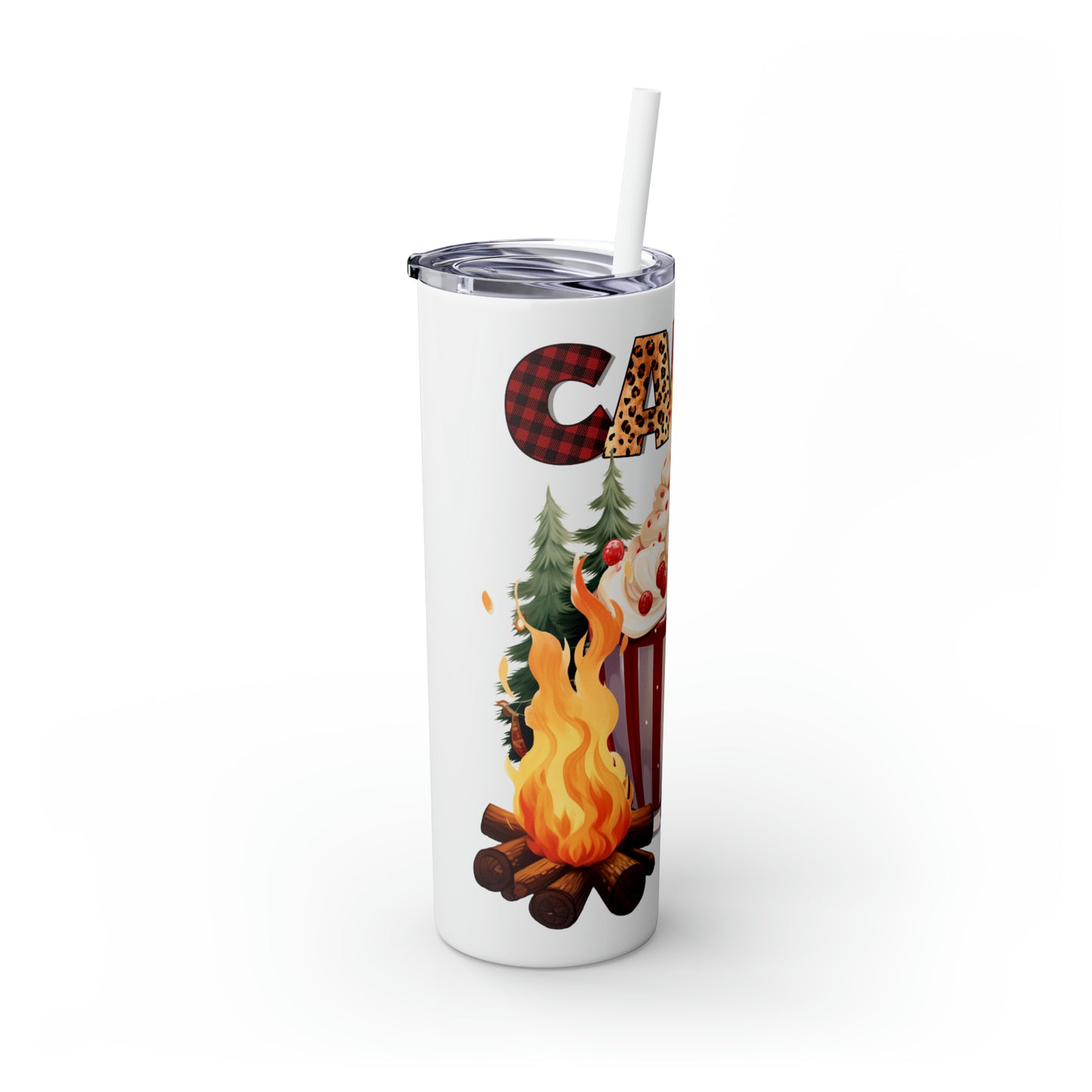 Skinny Tumbler with Straw, 20oz, Camp Life, awd-820