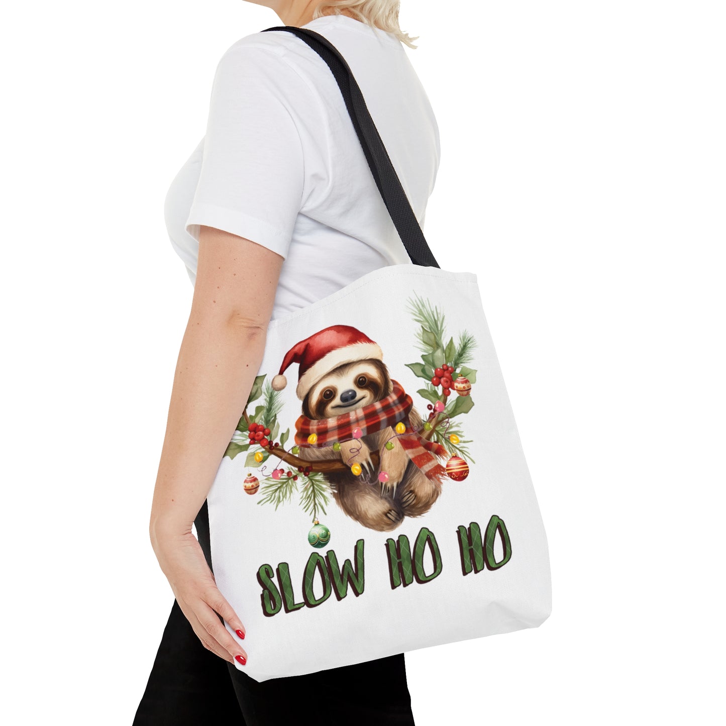 Tote Bag, Christmas, Sloth, Personalised/Non-Personalised Tote bag