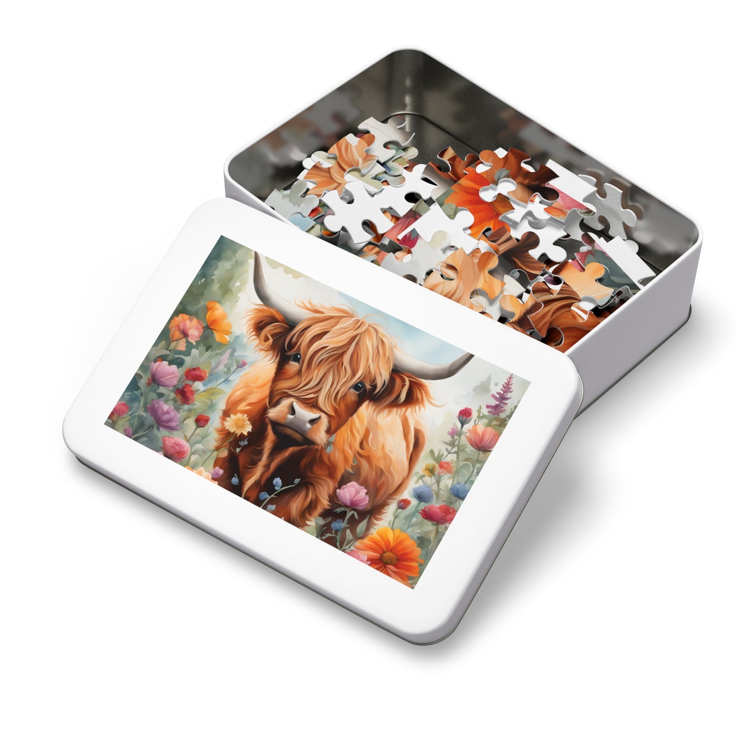 Puzzle, Highland Cow, Personalised/Non-Personalised (30, 110, 252, 500,1000-Piece) awd-642