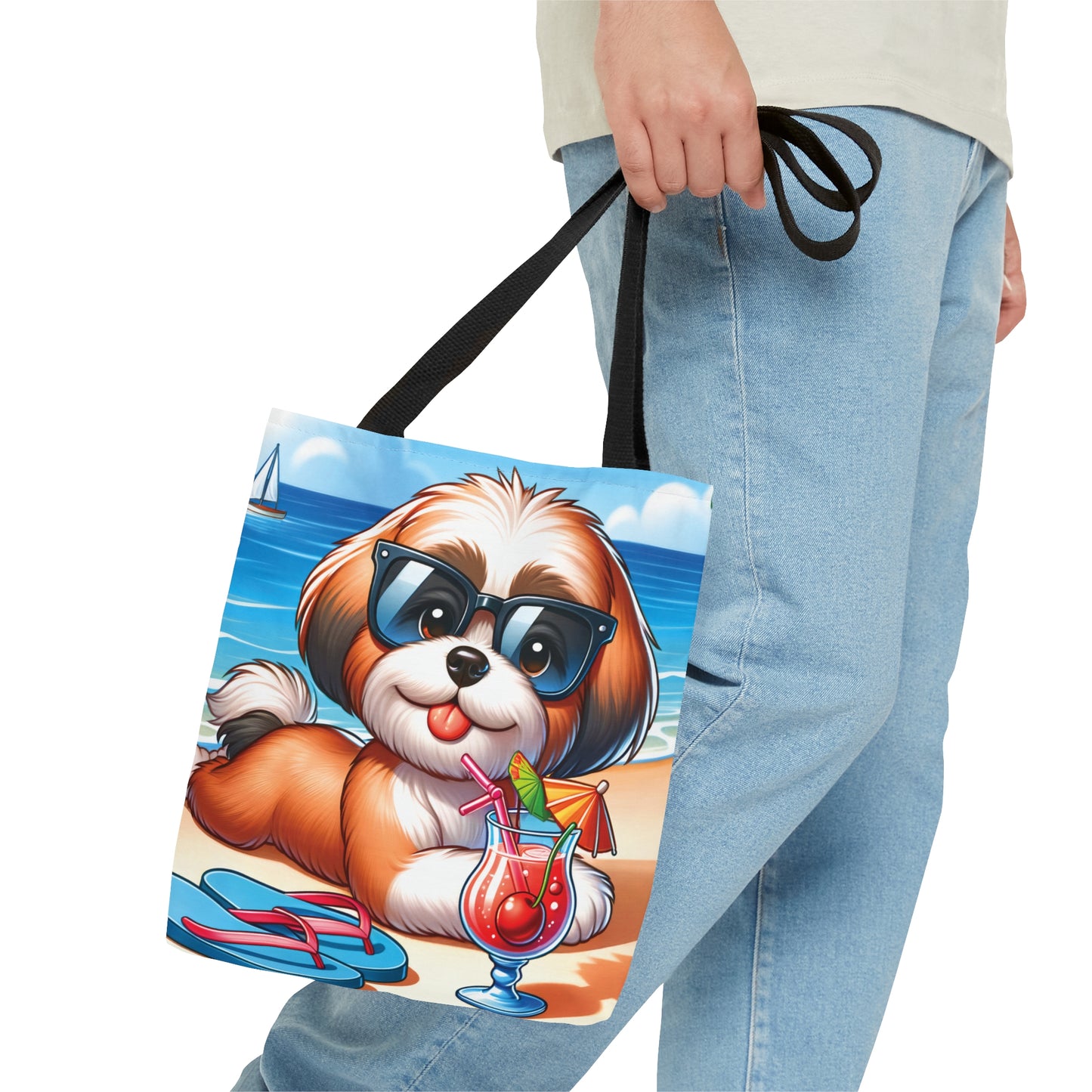 Tote Bag, Dog on Beach, Lhasa Apso, Tote bag,  awd-1220