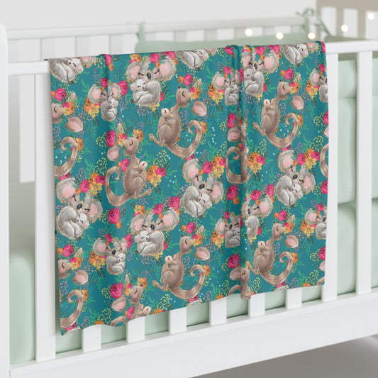 Baby Swaddle Blanket, Australian Animal and Floral Design, Baby Swaddle, Baby Shower gift