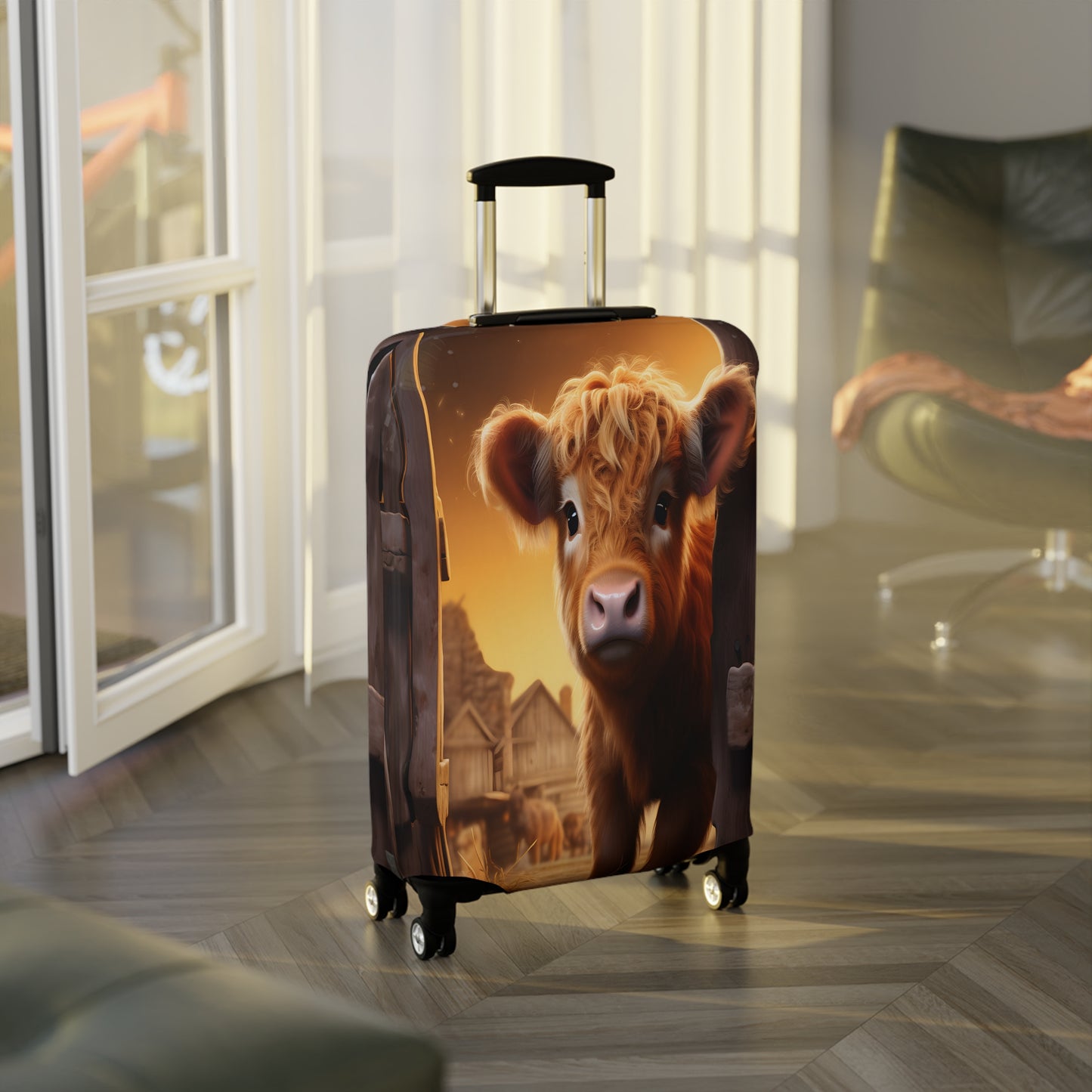 Luggage Cover, Highland Cow, awd-045