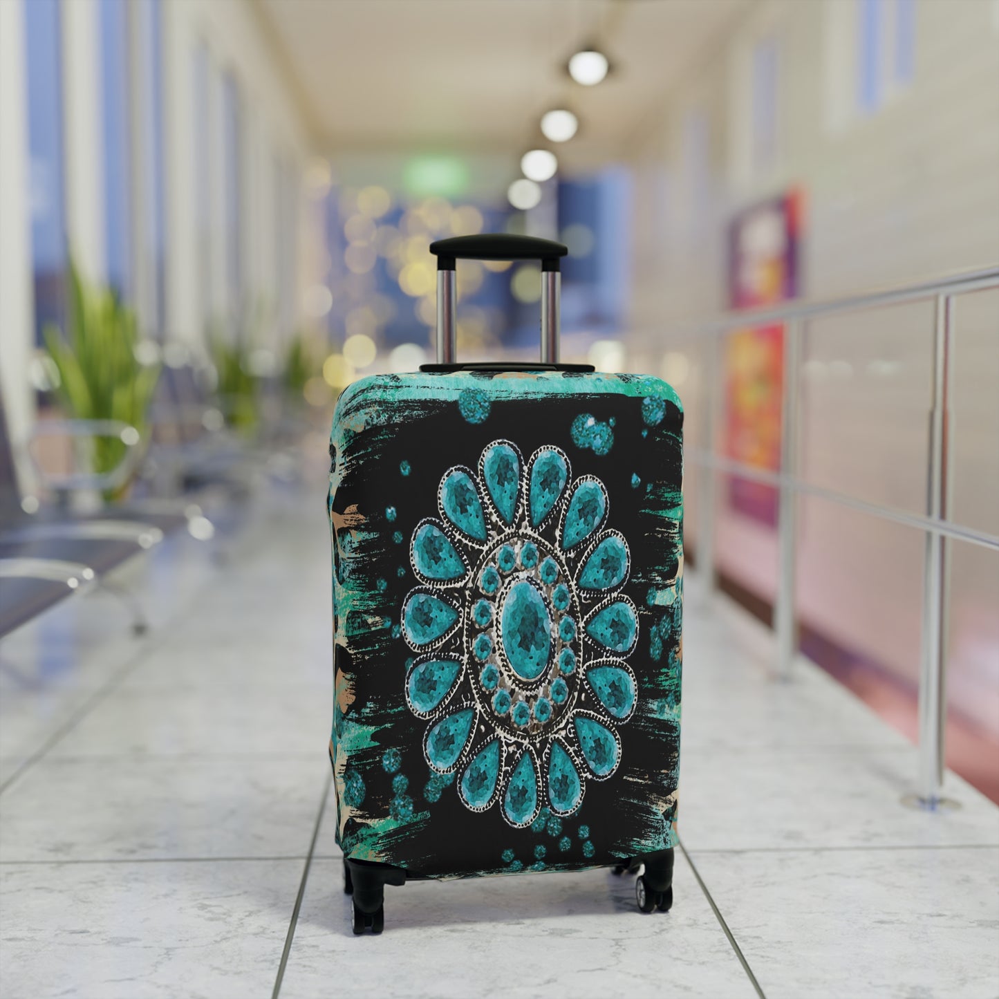 Luggage Cover, Country and Western, Turquoise, awd-038