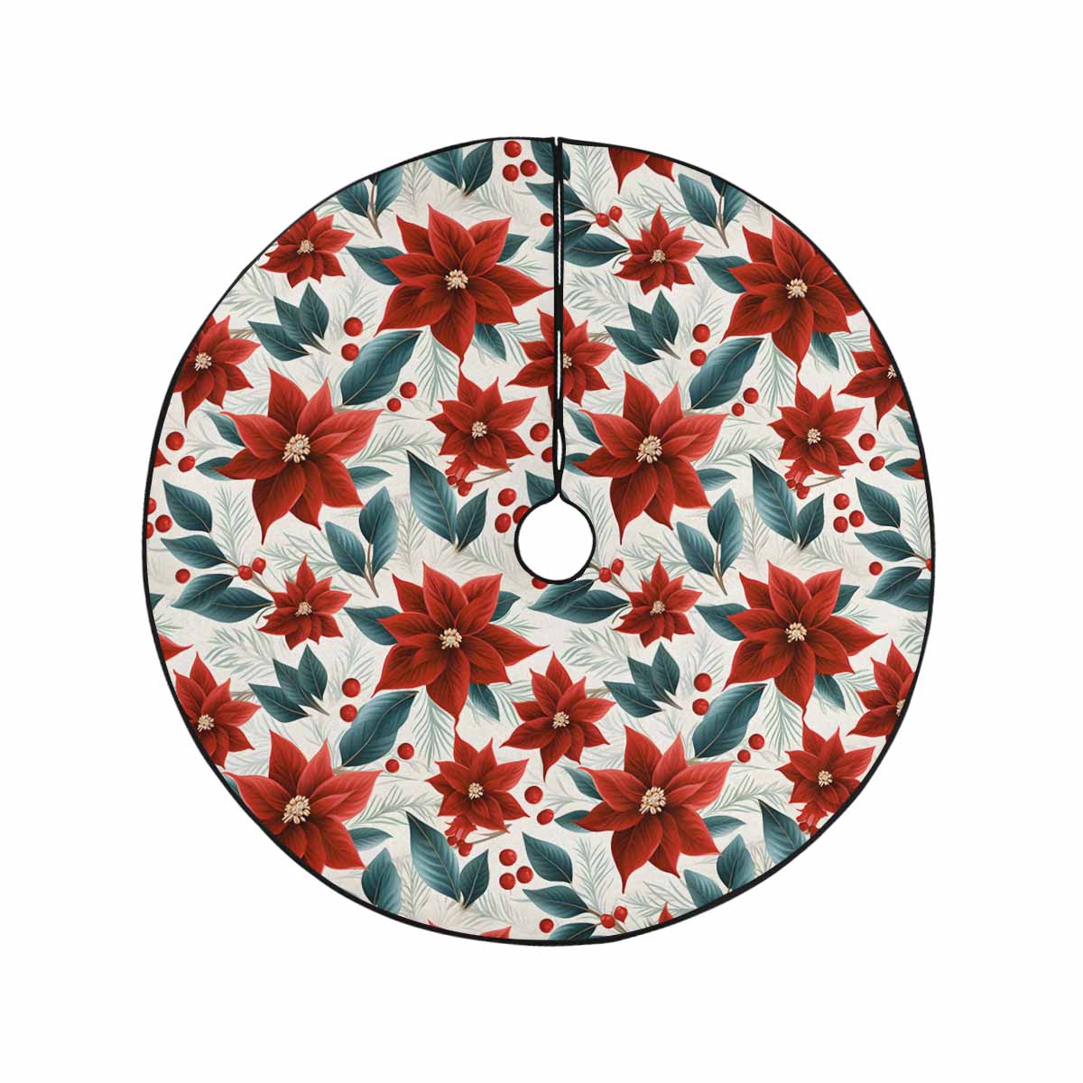 Christmas Red Poinsettia  Christmas Tree Skirt