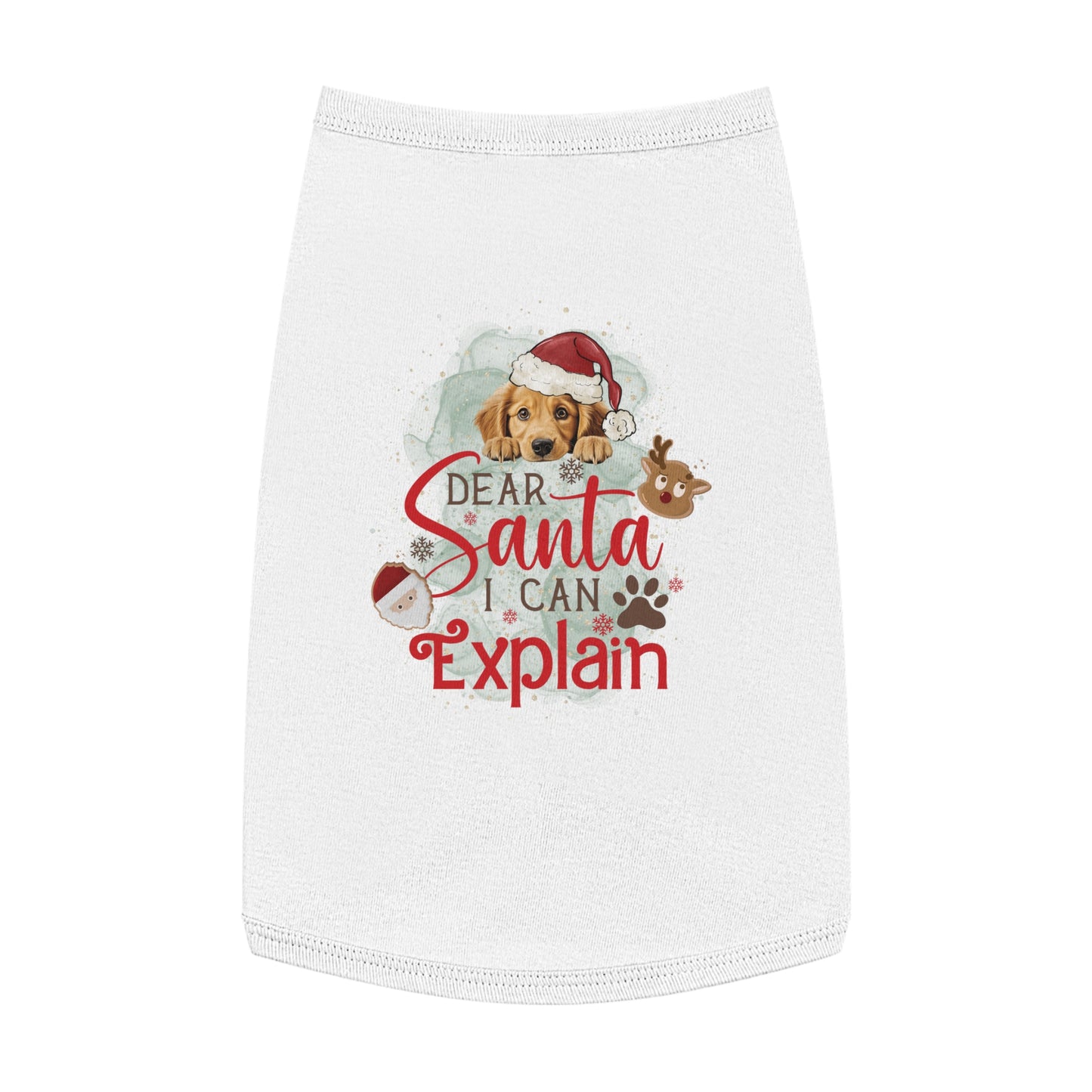 Pet Tank Top, Santa I Can Explain, Christmas Pet Tank Top