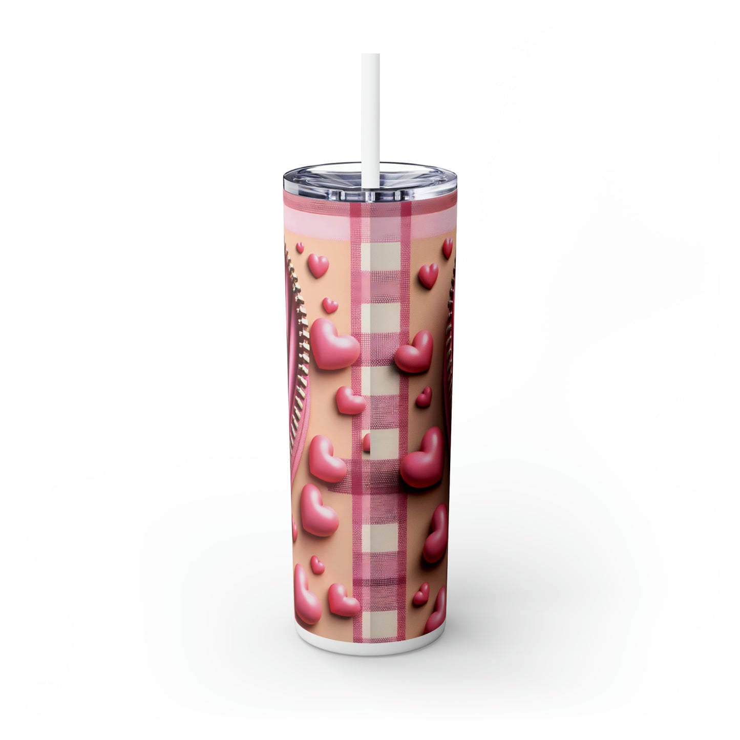 Skinny Tumbler with Straw, 20oz, Dog, Valentines Day, awd-1152