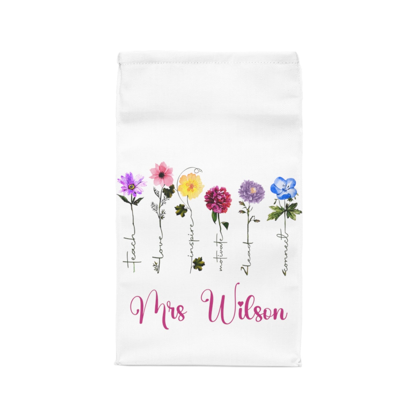 Personalised Insulated Lunch Bag, Teacher Lunch Bag, Floral