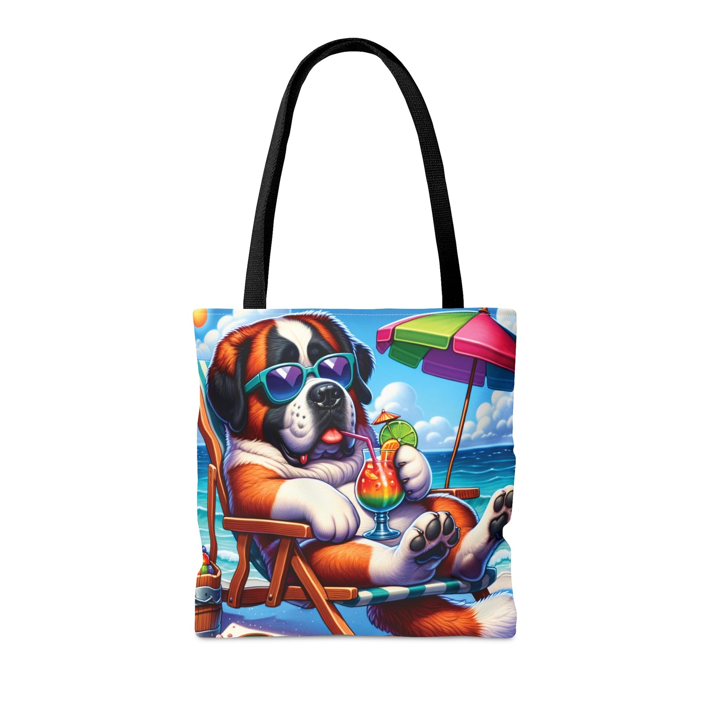 Tote Bag, Dog on Beach, St Bernard, Tote bag,  awd-1246