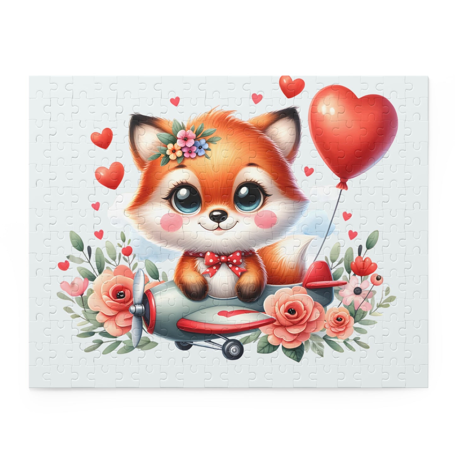 Personalised/Non-Personalised Puzzle, Fox in Plane (120, 252, 500-Piece)