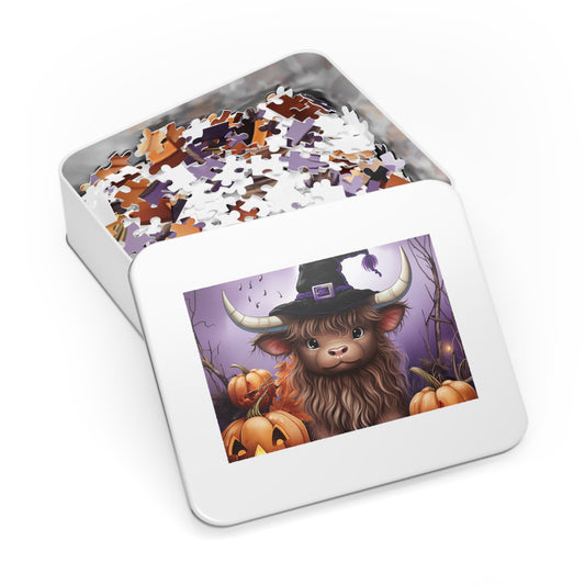 Jigsaw Puzzle, Highland Cow, Personalised/Non-Personalised (30, 110, 252, 500,1000-Piece)