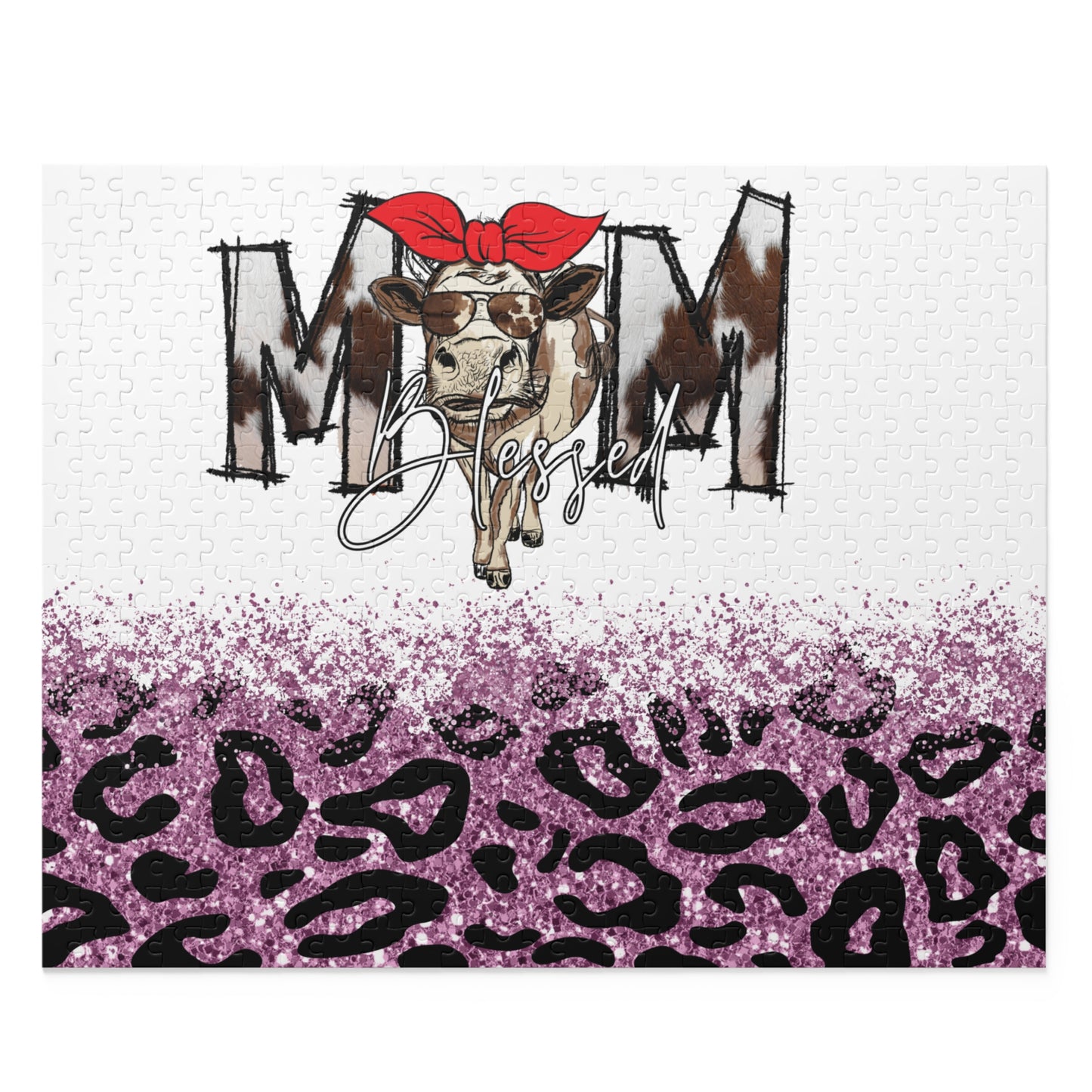 Personalised/Non-Personalised Puzzle, Cow, Mum, Mom (120, 252, 500-Piece)