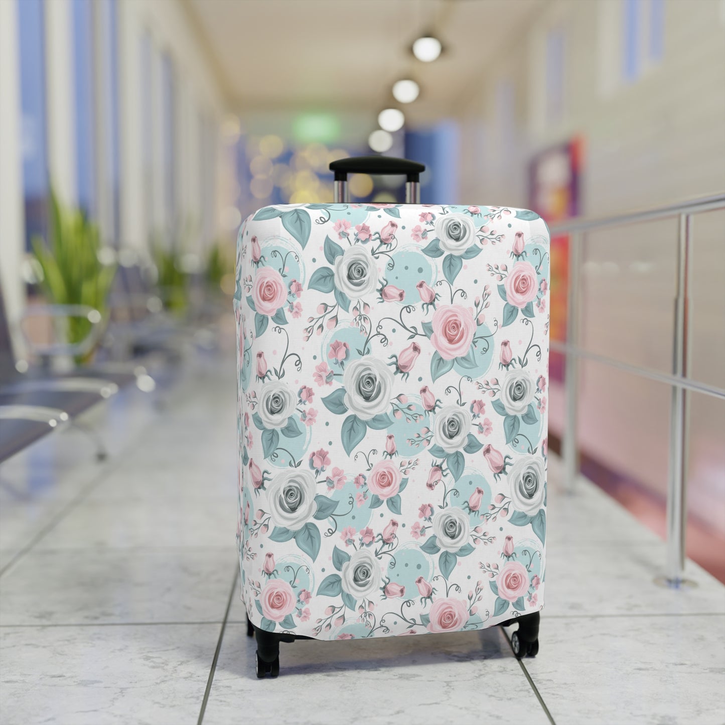 Luggage Cover, Green and Pink Floral, awd-1770