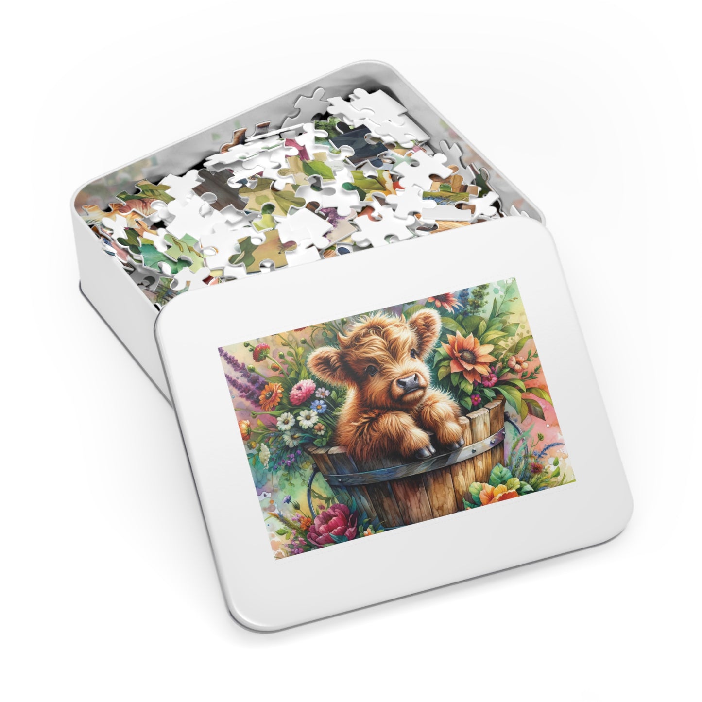 Jigsaw Puzzle, Highland Cow, Personalised/Non-Personalised (30, 110, 252, 500,1000-Piece)