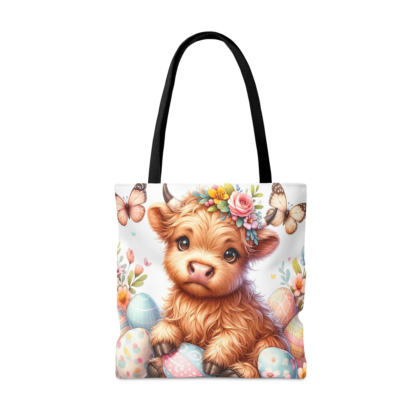 Tote Bag, Easter, Highland Cow, Personalised/Non-Personalised Tote bag