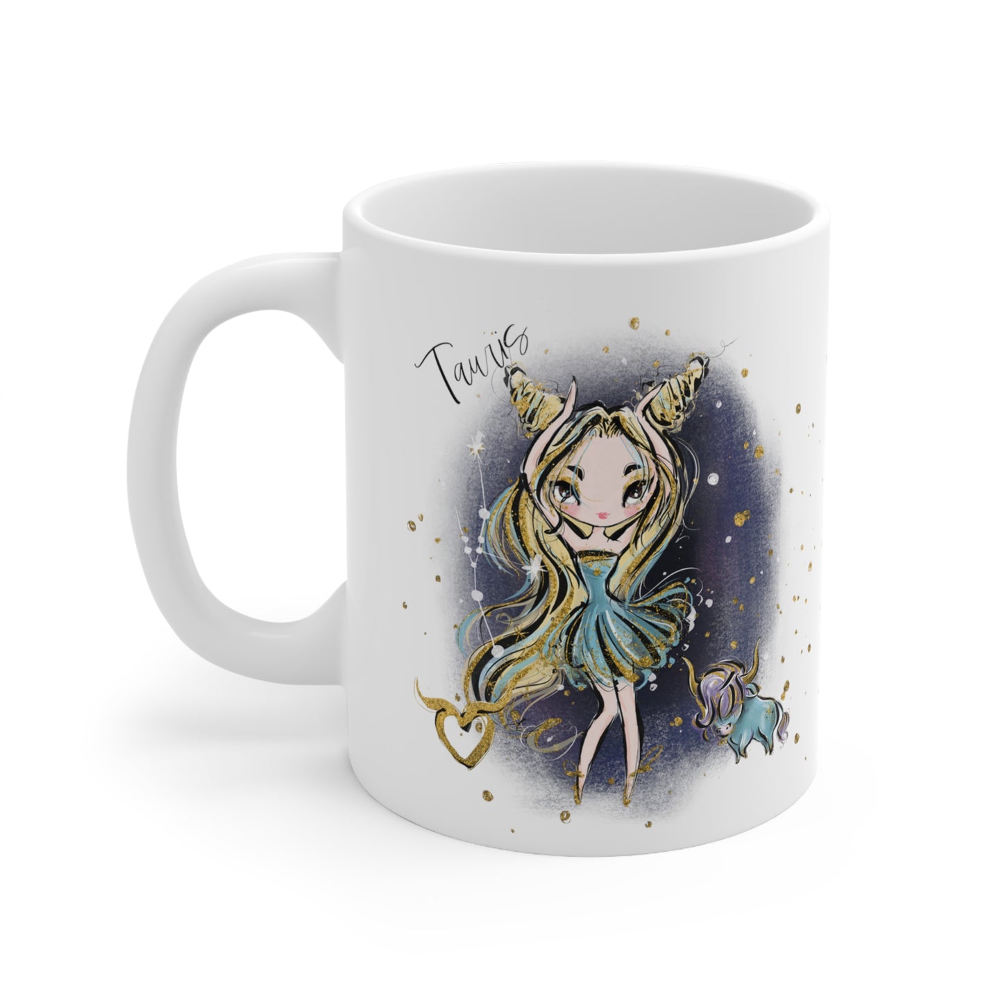 Personalised/Non Personalised Zodiac Sign, Taurus, Ceramic Mug 11oz