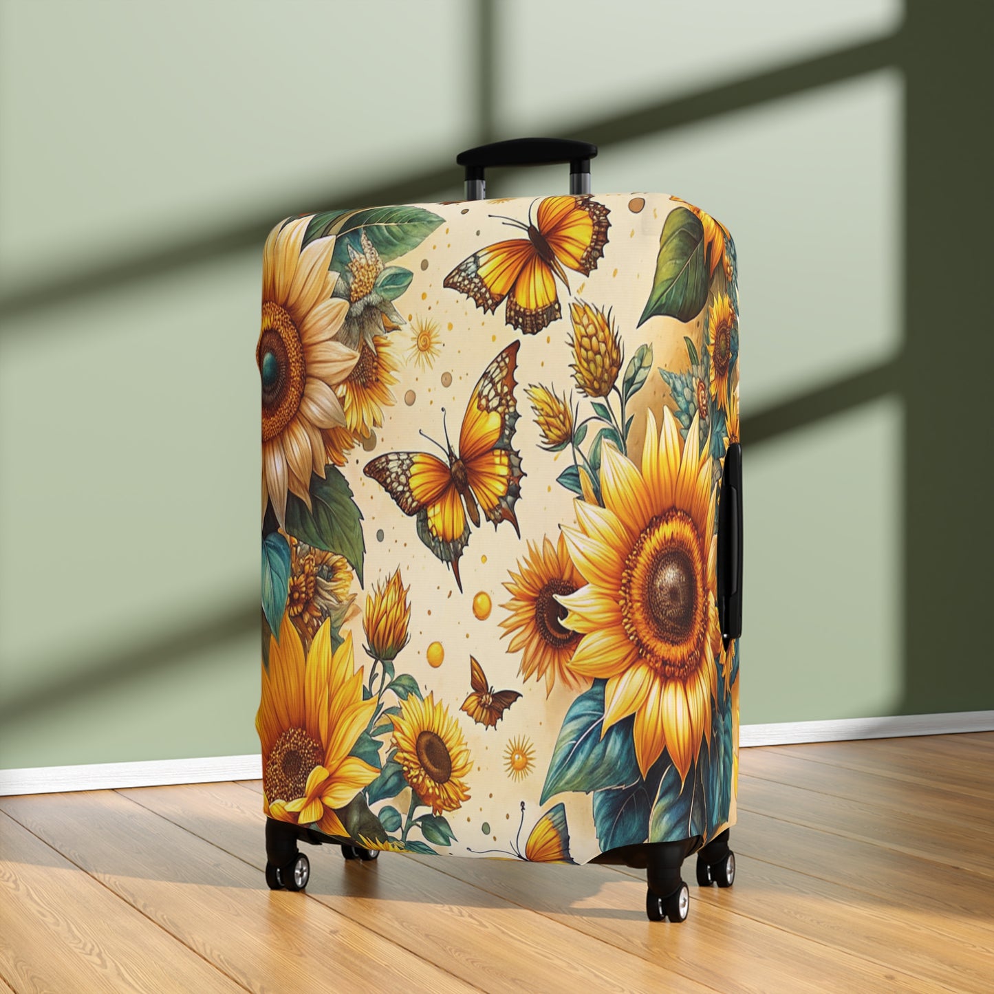 Luggage Cover, Floral, Sunflowers and Butterflies, awd-3076