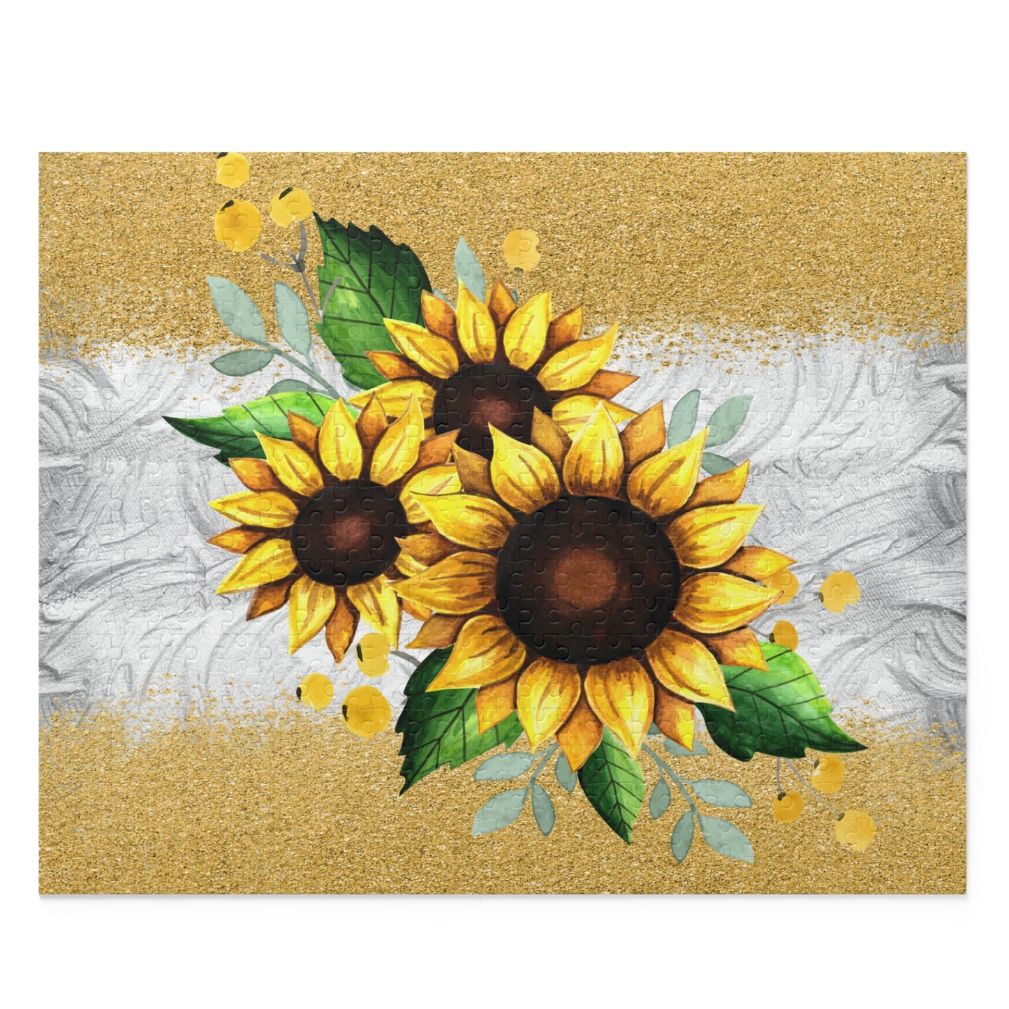 Personalised/Non-Personalised Puzzle, Sunflower (120, 252, 500-Piece)