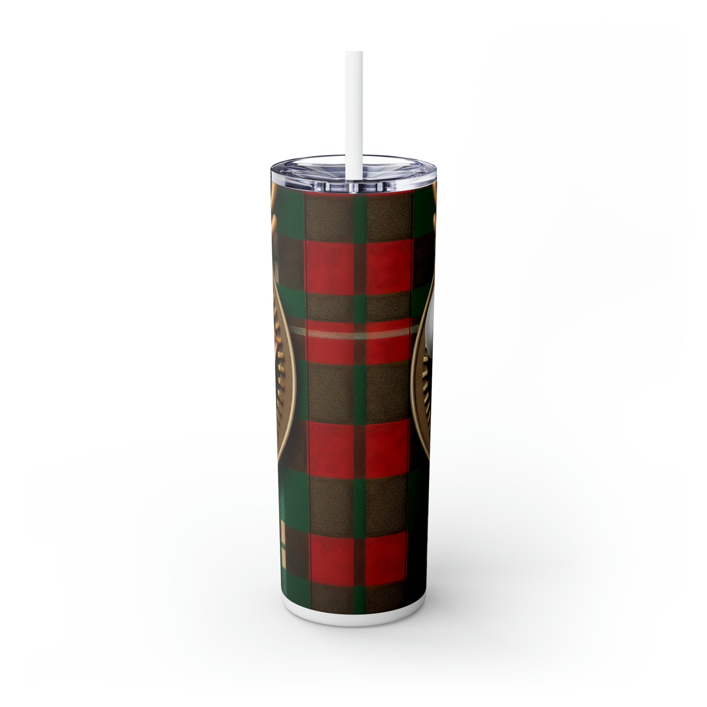 Skinny Tumbler with Straw, 20oz,  Reindeer, awd - 856