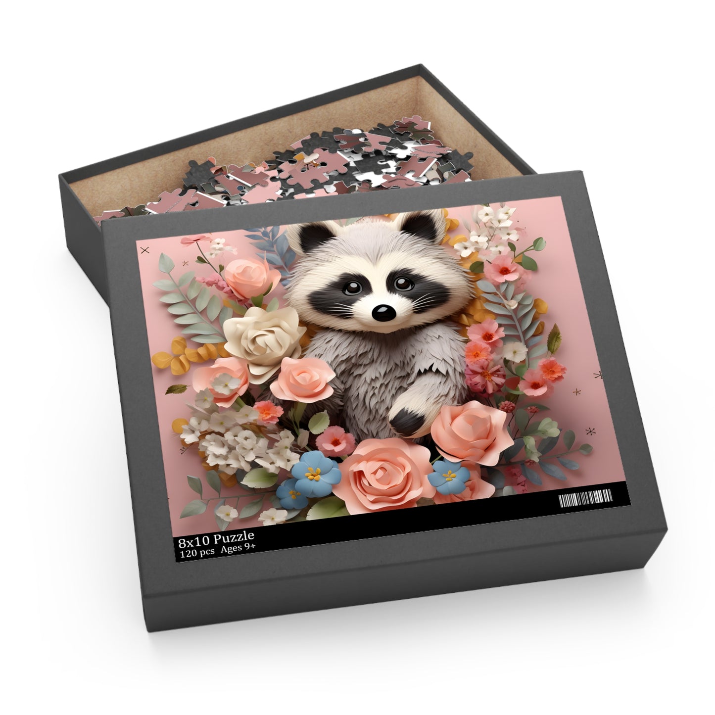 Personalised/Non-Personalised Puzzle, Racoon (120, 252, 500-Piece)