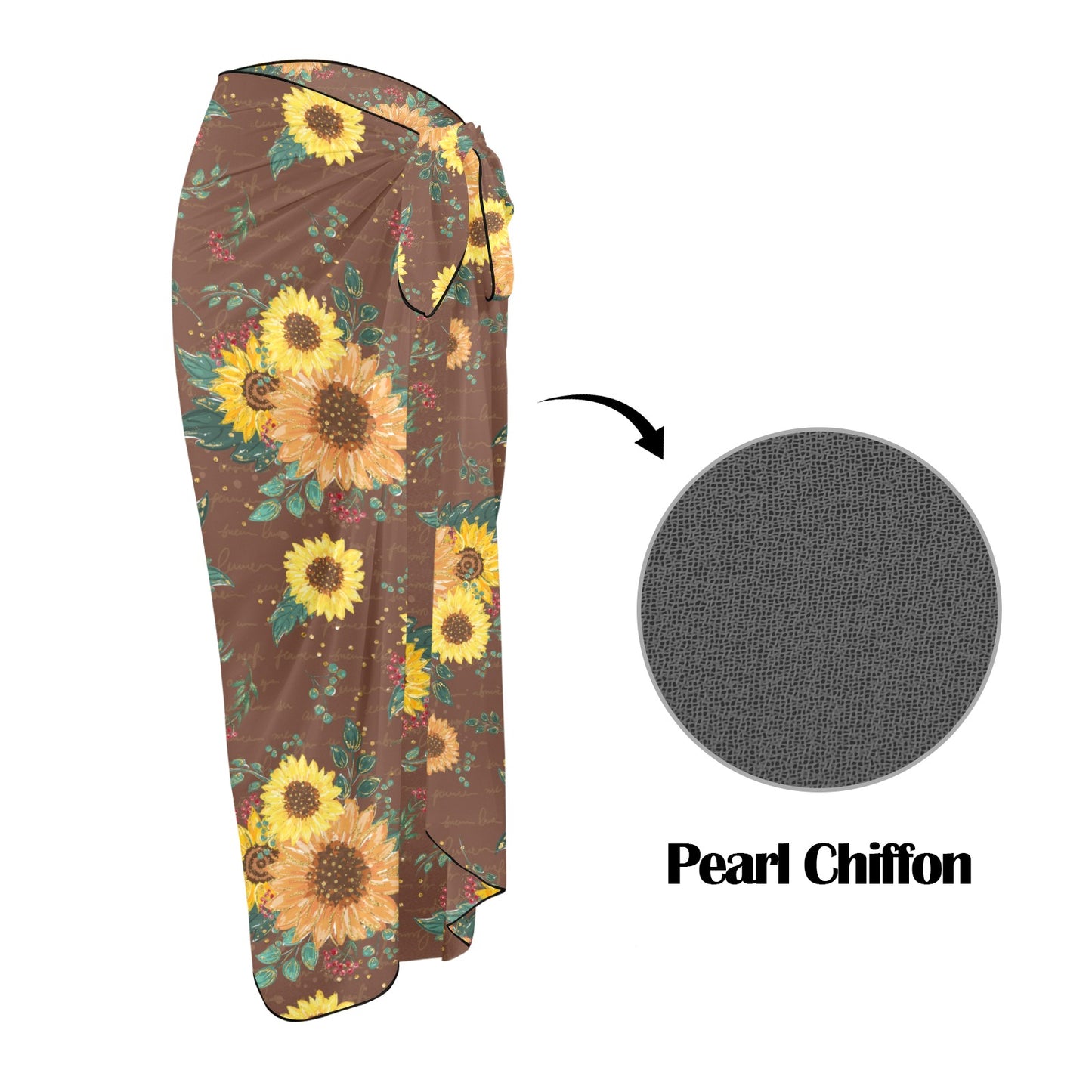 Sunflowers Long Beach Sarong Wrap